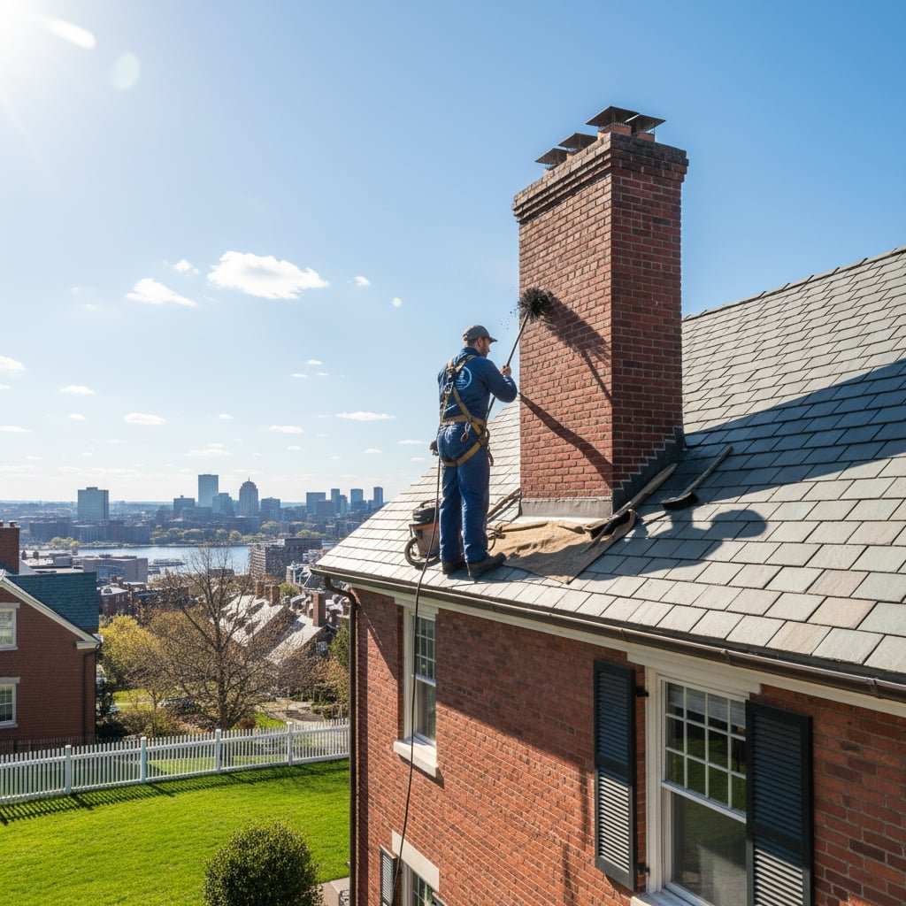 Pure Flue Chimney Sweep team working on chimney